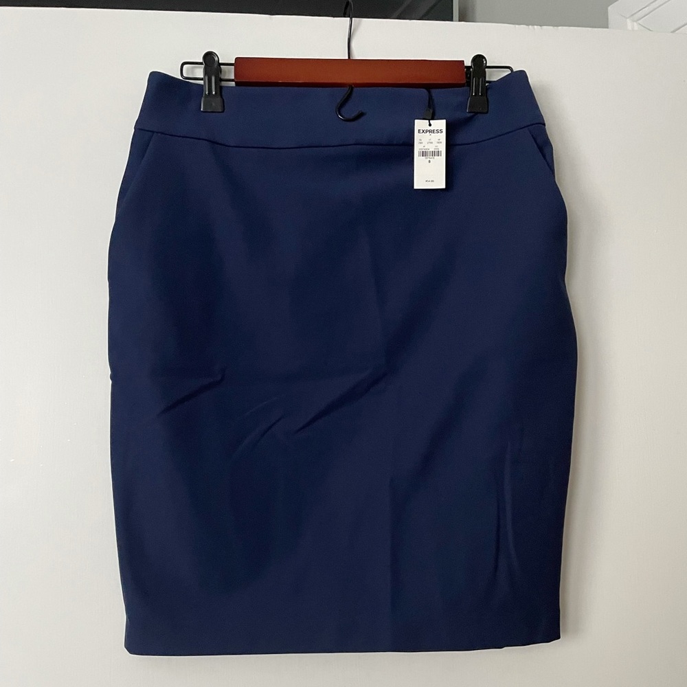 Brand new express navy pencil skirt with tags sz8